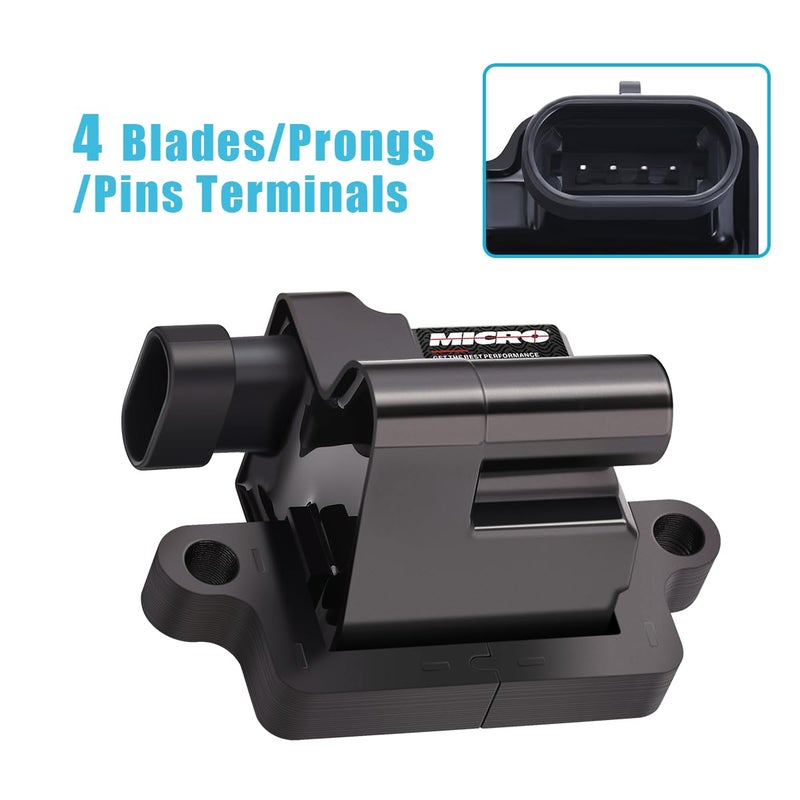 Micro Set of 8 Square Ignition Coil Pack D581 Compatible with Cadillac Chevy GMC Escalade Avalanche Silverado Tahoe Suburban Savanna Sierra Yukon 4.8L 5.3L 6.0L 8.1L Replacement for C1208 UF271 - Image 2